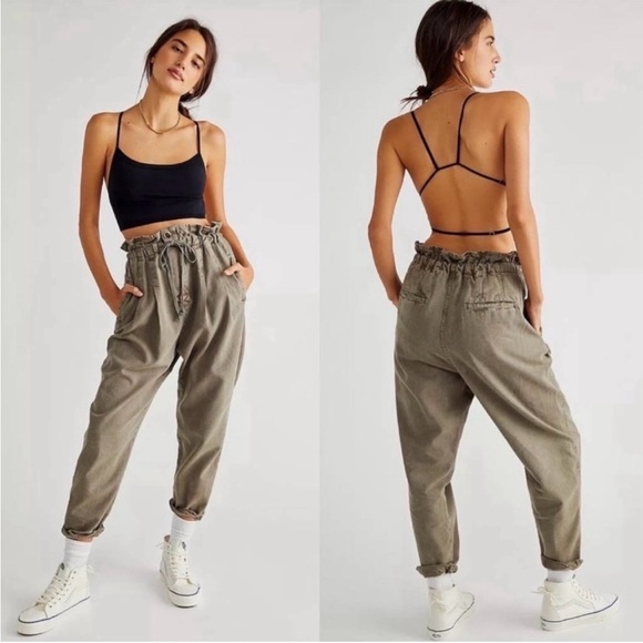 Free People Pants - Free People Margate High Rise Paper Bag Pleated Trouser